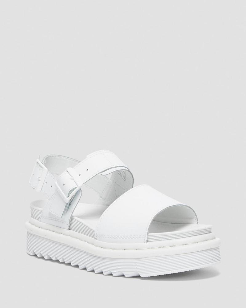 Women\'s Dr Martens Voss Mono Hydro Leather Gladiator Sandals White | AU 304XYU